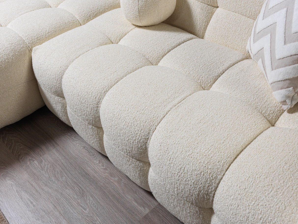 Ivy Ivory Boucle LAF Sectional from Nova Furniture - Luna Furniture