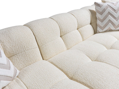 Ivy Ivory Boucle LAF Sectional from Nova Furniture - Luna Furniture