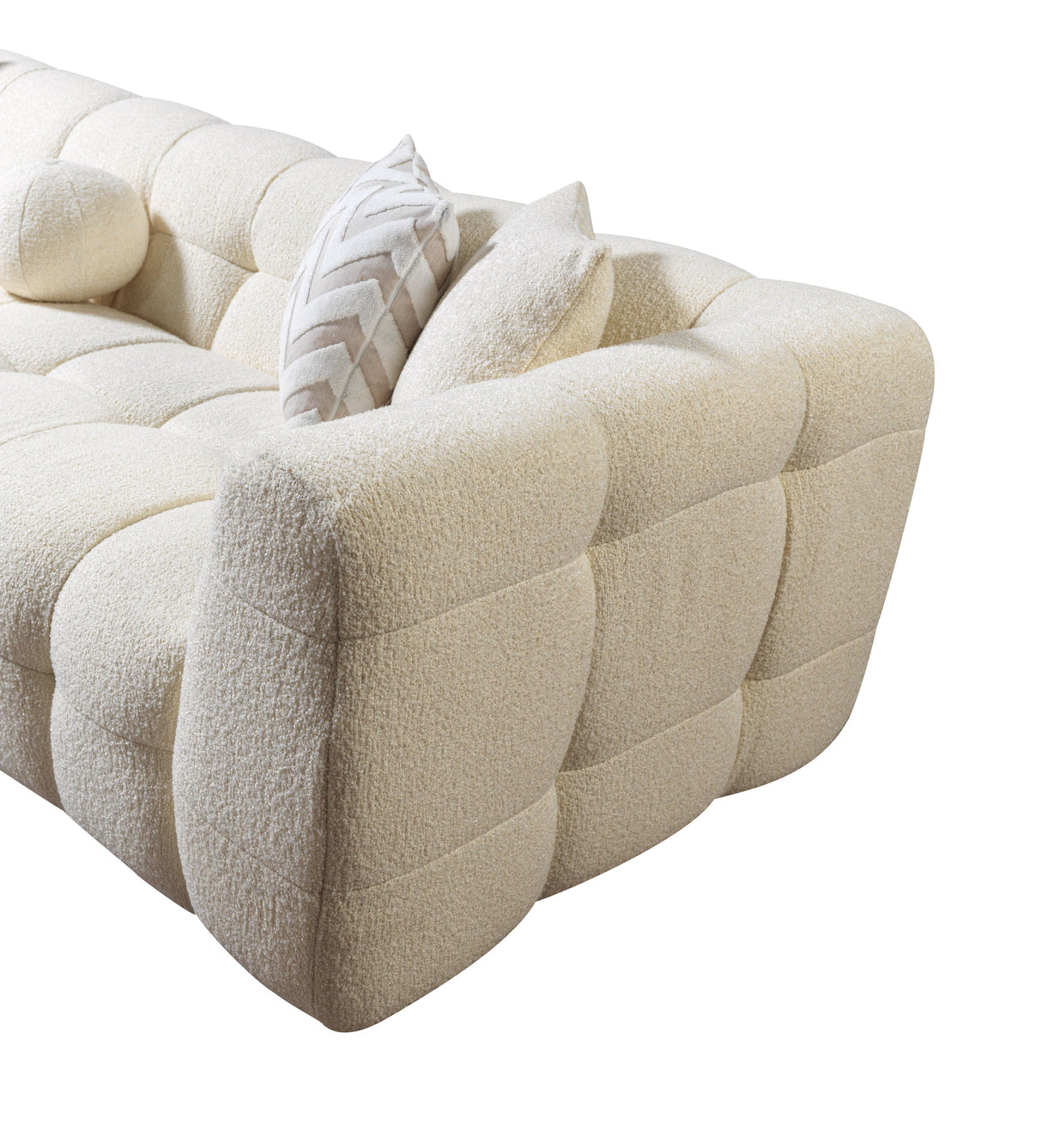 Ivy Ivory Boucle LAF Sectional from Nova Furniture - Luna Furniture