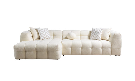 Ivy Ivory Boucle LAF Sectional from Nova Furniture - Luna Furniture