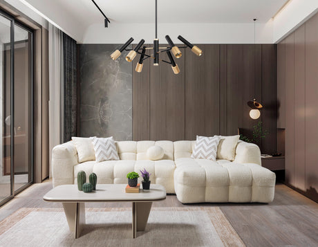 Ivy Ivory Boucle RAF Sectional from Nova Furniture - Luna Furniture