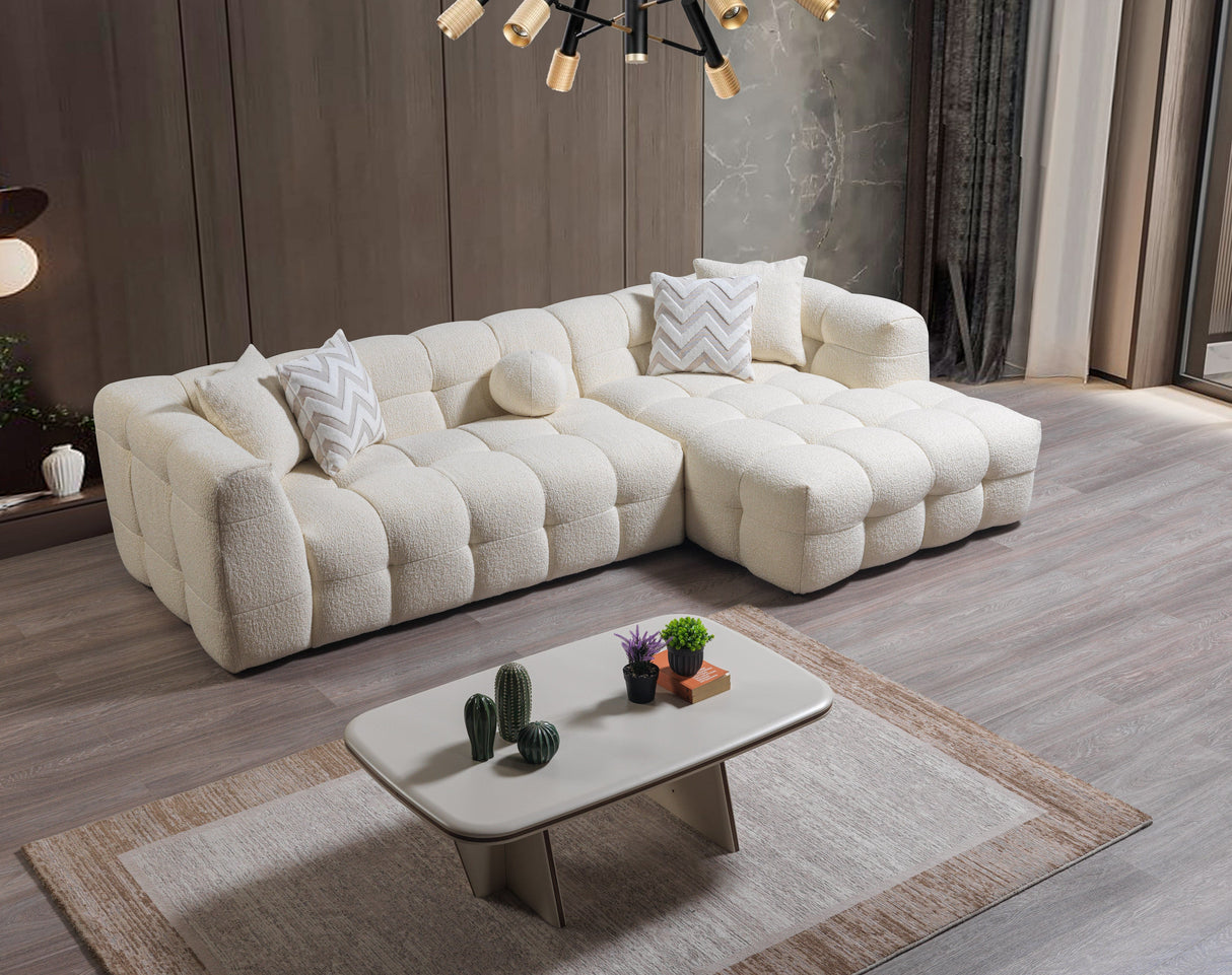 Ivy Ivory Boucle RAF Sectional from Nova Furniture - Luna Furniture