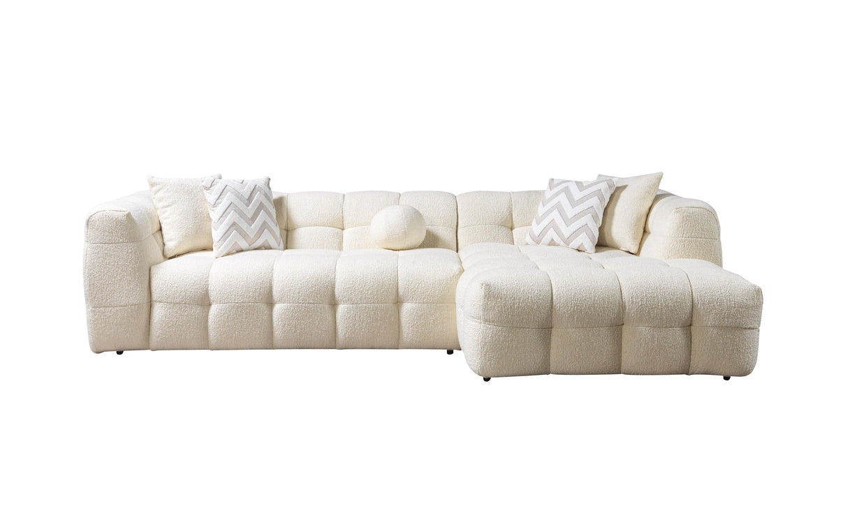 Ivy Ivory Boucle RAF Sectional from Nova Furniture - Luna Furniture