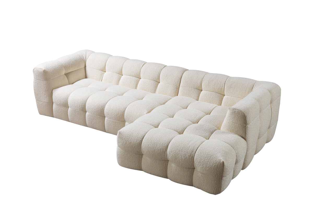 Ivy Ivory Boucle RAF Sectional from Nova Furniture - Luna Furniture