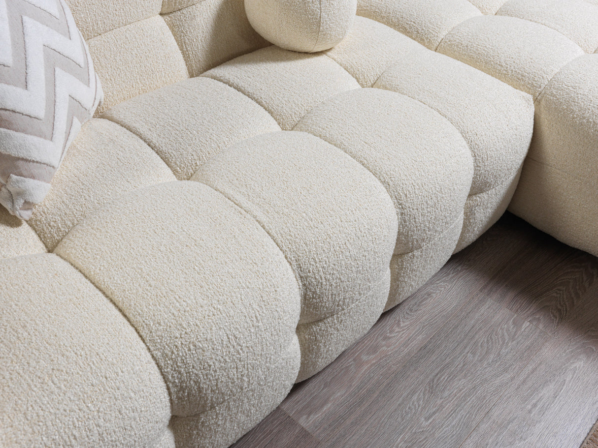 Ivy Ivory Boucle RAF Sectional from Nova Furniture - Luna Furniture