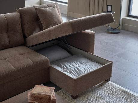 Ivy Koopsi Brown Sleeper Storege Sectional from Bellona - Luna Furniture