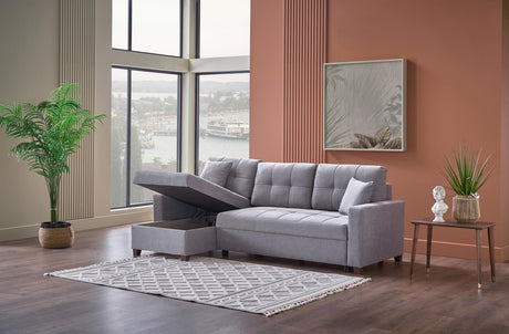 Ivy Koopsi Gray Sleeper Storage Sectional from Bellona - Luna Furniture