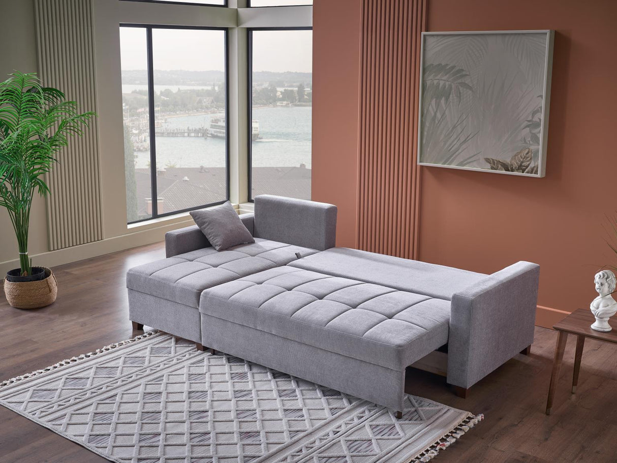 Ivy Koopsi Gray Sleeper Storage Sectional from Bellona - Luna Furniture