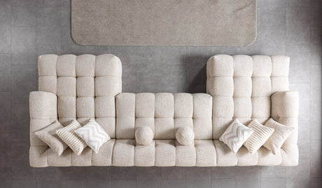 Ivy Sand Boucle Double Chaise 146" Sectional from Nova Furniture - Luna Furniture