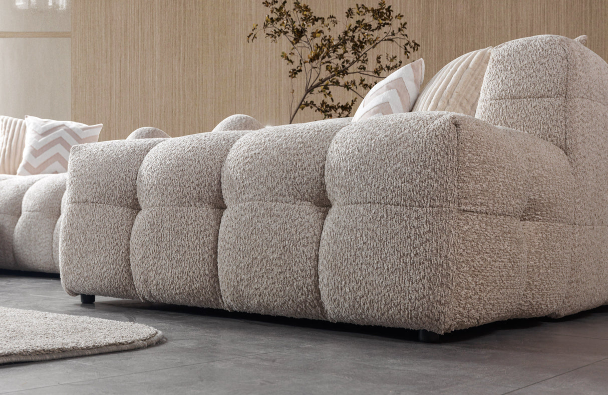 Ivy Sand Boucle Double Chaise 146" Sectional from Nova Furniture - Luna Furniture