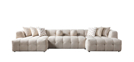 Ivy Sand Boucle Double Chaise 146" Sectional from Nova Furniture - Luna Furniture