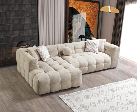 Ivy Sand Boucle LAF 110" Sectional from Nova Furniture - Luna Furniture