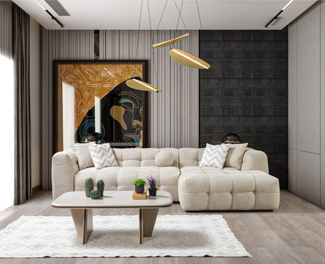 Ivy Sand Boucle RAF Chaise Sectional from Nova Furniture - Luna Furniture