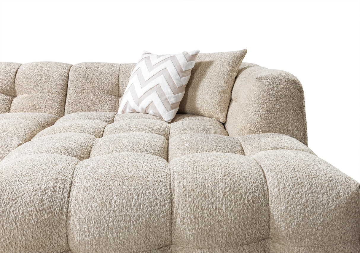 Ivy Sand Boucle RAF Chaise Sectional from Nova Furniture - Luna Furniture