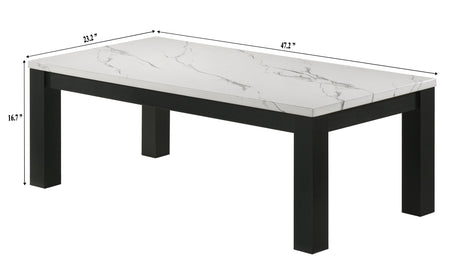 Ivy White Faux Marble 3-Piece Cocktail Set from Crown Mark - Luna Furniture