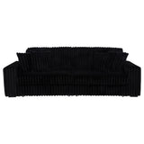 Jacana Black Corduroy Upholstered Dual Power Chaise Sofa from Coaster - Luna Furniture