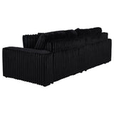 Jacana Black Corduroy Upholstered Dual Power Chaise Sofa from Coaster - Luna Furniture