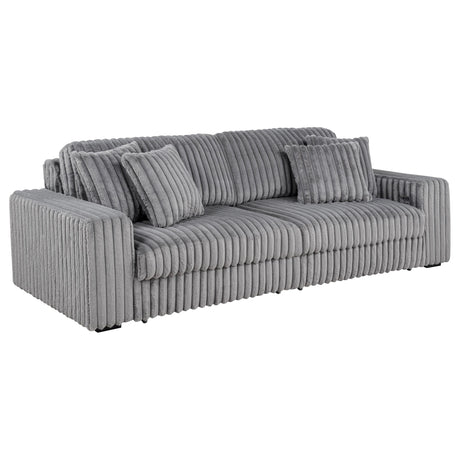Jacana Gray Corduroy Upholstered Dual Power Chaise Sofa from Coaster - Luna Furniture