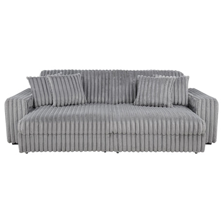 Jacana Gray Corduroy Upholstered Dual Power Chaise Sofa from Coaster - Luna Furniture