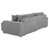 Jacana Gray Corduroy Upholstered Dual Power Chaise Sofa from Coaster - Luna Furniture