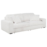 Jacana Ivory Corduroy Upholstered Dual Power Chaise Sofa from Coaster - Luna Furniture