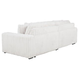 Jacana Ivory Corduroy Upholstered Dual Power Chaise Sofa from Coaster - Luna Furniture