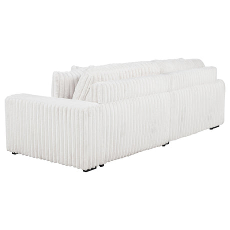 Jacana Ivory Corduroy Upholstered Dual Power Chaise Sofa from Coaster - Luna Furniture