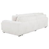 Jacana Ivory Corduroy Upholstered Dual Power Chaise Sofa from Coaster - Luna Furniture