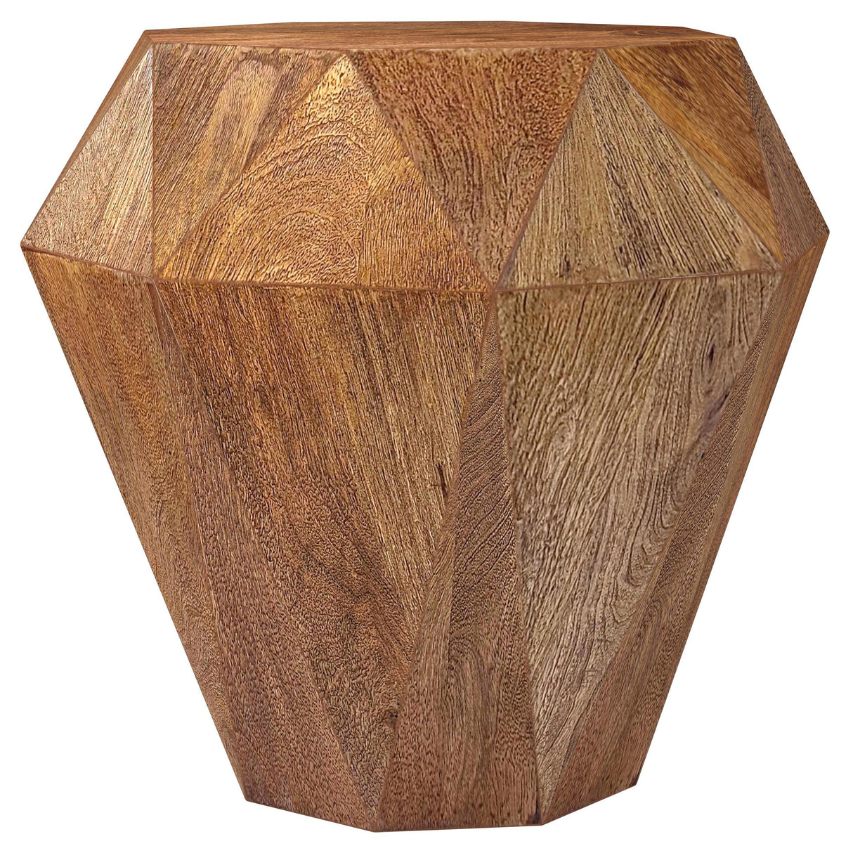 Jacinto Natural Brown Geometric Solid Mango Wood Side Table from Coaster - Luna Furniture