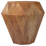 Jacinto Natural Brown Geometric Solid Mango Wood Side Table from Coaster - Luna Furniture