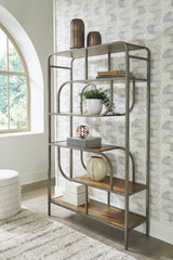 Jaddon Brown/Antique Silver Bookcase from Ashley - Luna Furniture