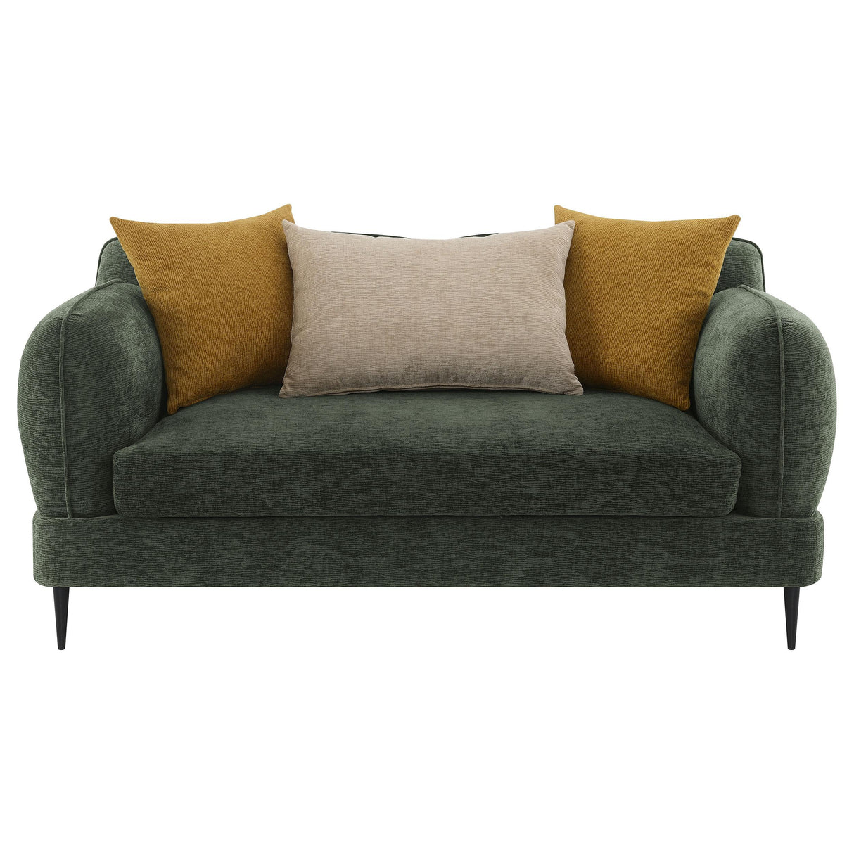 Jade Green Chenille Modern Track Arm Loveseat from Coaster - Luna Furniture