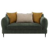 Jade Green Chenille Modern Track Arm Loveseat from Coaster - Luna Furniture