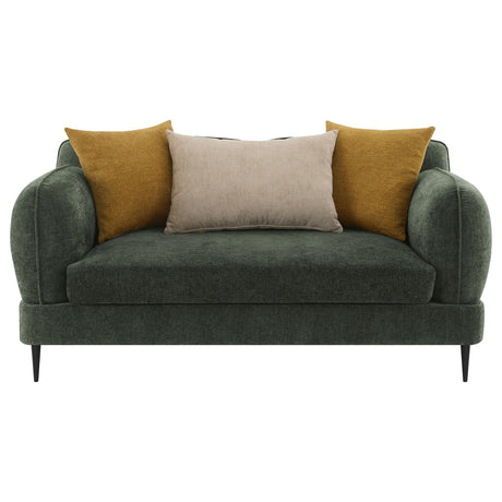 Jade Green Chenille Modern Track Arm Loveseat from Coaster - Luna Furniture