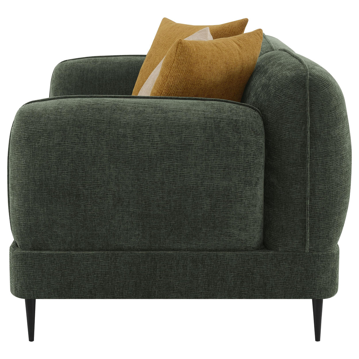 Jade Green Chenille Modern Track Arm Loveseat from Coaster - Luna Furniture