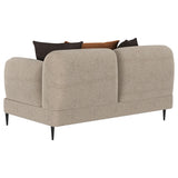 Jade Latte Chenille Upholstered Sculpted Track Arm Loveseat from Coaster - Luna Furniture