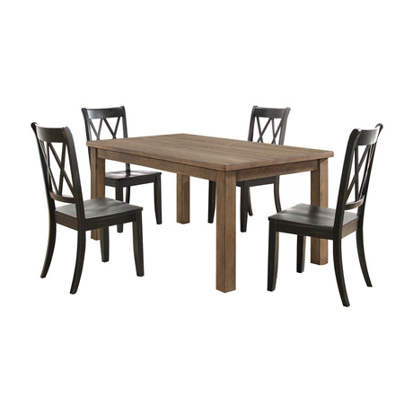 Janina Natural/Black 5-Piece Dining Set from Homelegance - Luna Furniture
