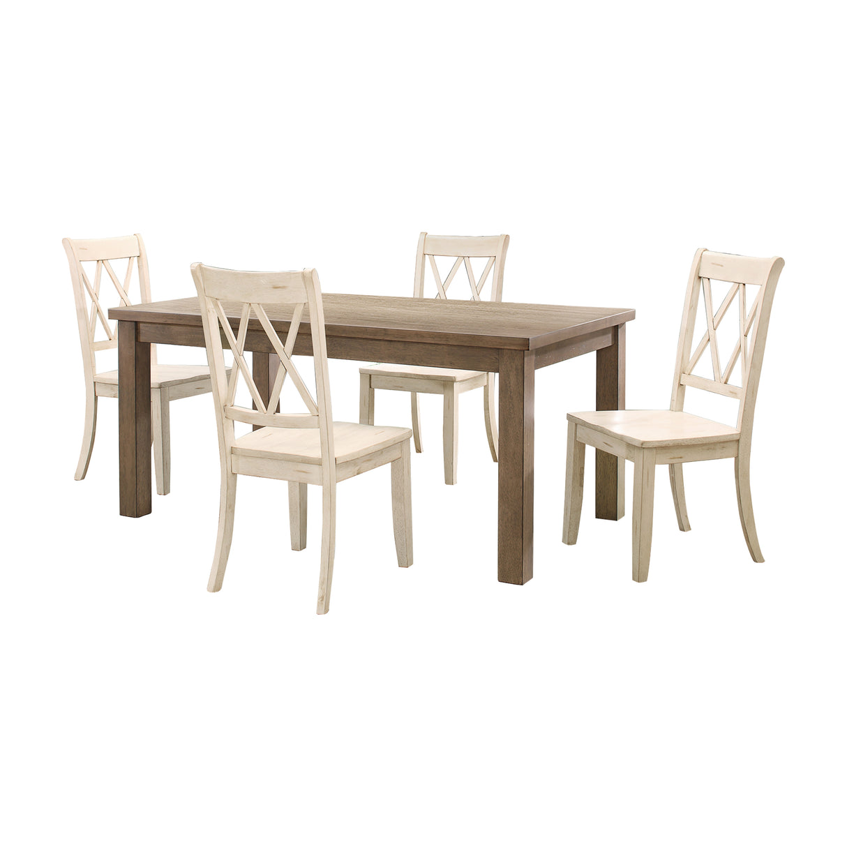 Janina Natural/White 5-Piece Dining Set from Homelegance - Luna Furniture