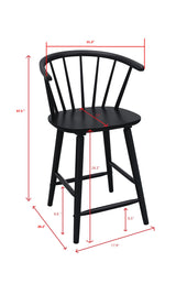 Janna Black Counter Height Stool, Set of 2 from Crown Mark - Luna Furniture