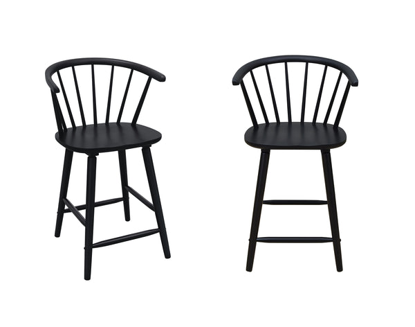 Janna Black Counter Height Stool, Set of 2