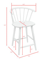 Janna White Counter Height Stool, Set of 2 from Crown Mark - Luna Furniture