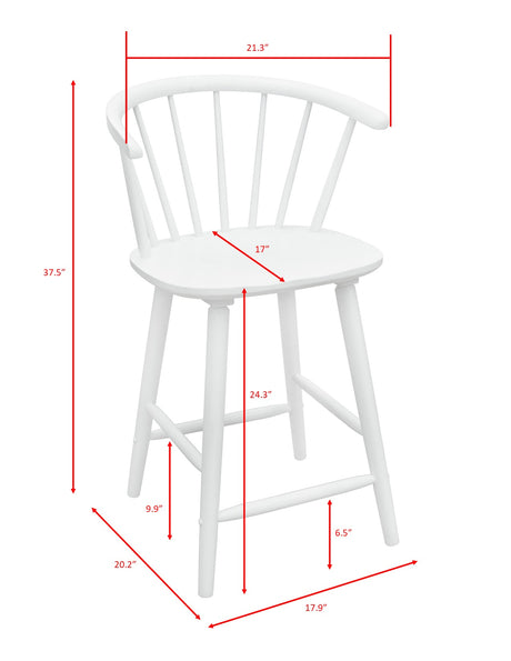 Janna White Counter Height Stool, Set of 2 from Crown Mark - Luna Furniture