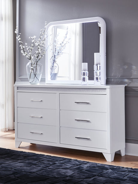 Jarlee White King Panel Bed, Dresser, Mirror and Nightstand from Ashley - Luna Furniture