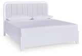 Jarlee White King Upholstered Panel Bed from Ashley Furniture - Luna Furniture