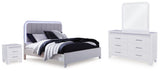Jarlee White Queen Panel Bed, Dresser, Mirror and Nightstand from Ashley Furniture - Luna Furniture