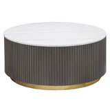 Jason White and Charcoal Round Marble Top Coffee Table from Coaster - Luna Furniture