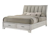 Jaymes White Mist Queen Footboard Storage Platform Bed from Crown Mark - Luna Furniture
