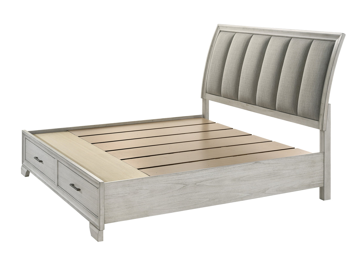 Jaymes White Mist Sleigh Storage Platform Bedroom Set from Crown Mark - Luna Furniture