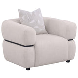 Jeanette Beige 3-Piece Fabric Upholstered Round Arm Living Room Set from Coaster - Luna Furniture