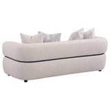 Jeanette Beige 84-inch Fabric Upholstered Round Arm Sofa from Coaster - Luna Furniture
